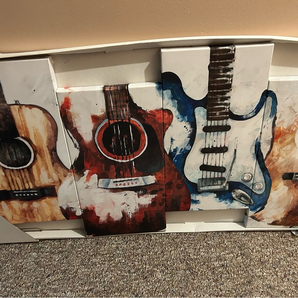 Abstract Guitar Canvas Wall Art